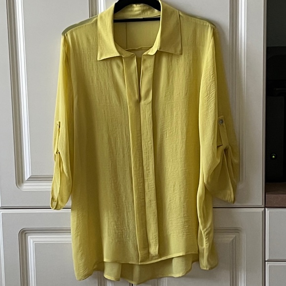 Chico's Yellow Silk Blouse - Picture 1 of 3